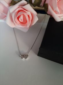 New in Box silver pendant with real diamonds