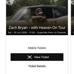 Zach Bryan 2 tickets