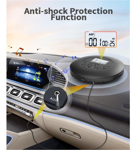 Portable CD Player, 7 Hour Battery Playtime, Compact Discman with Earphone