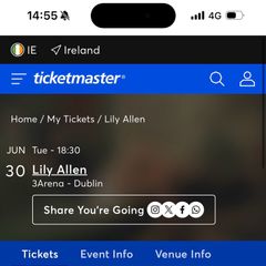 Lily Allen Standing Ticket 30/6/26