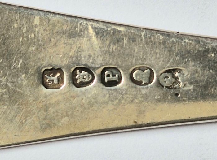 Sterling silver antique Serving spoon, George Wintle, 1790. Very rare.