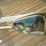 Vintage Gold Tone Hairbrush  Comb Set Painted Bird Design Image 5