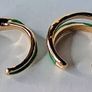 Gold & Green Oil Drip Style Twist Stacking Rings Image 2