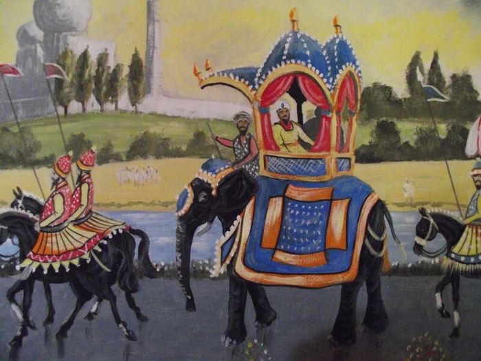 Indian Royal procession Painting - Signed B. McMullan