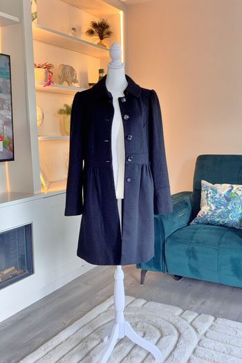 Ladies Black Peplum Coat from H&M Size: UK 12 / EU 40