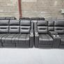 Titan Dark Grey Leather Wireless Charging Recliner Sofa Image 7