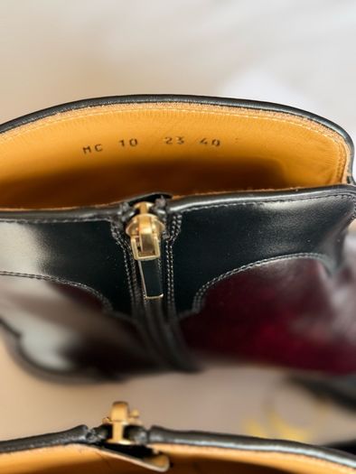 NEW Christian Dior West Boot Black/Burgundy Leather