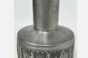 Vintage Snorre Norsk Tinn MCM Viking Ship Warrior Pewter Vase 5.5" Tall B J H 24