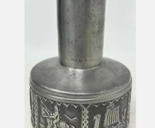 Vintage Snorre Norsk Tinn MCM Viking Ship Warrior Pewter Vase 5.5" Tall B J H 24