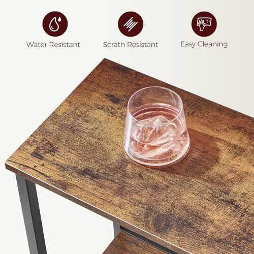Entryway Table, 5-Tier Console Table, Industrial Narrow Entrance Table, 80cm Behind Couch Table, Sturdy Metal Frame, for Living Room, Entrance, Hallway, Rustic Brown and Black