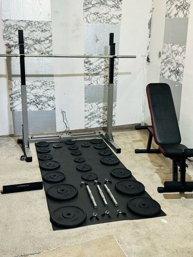 Branded: Cast Iron Weights Folding Rack Bench Bars