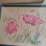 Large Poppy Framed Coter Coloer Signed Adele Sweeny 1990. Image 6