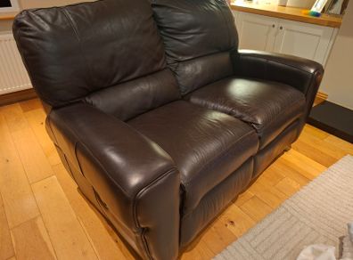 2 seater brown sofa