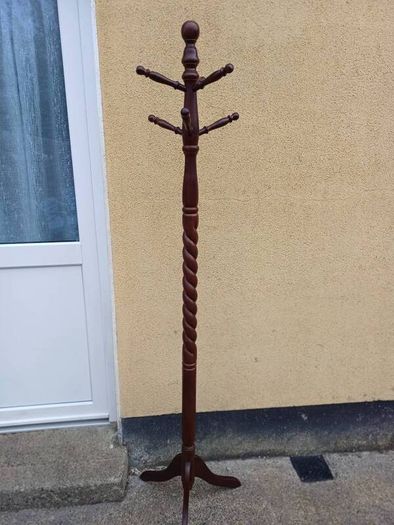 Vintage Mahogany Barley Twist Coat Hanger