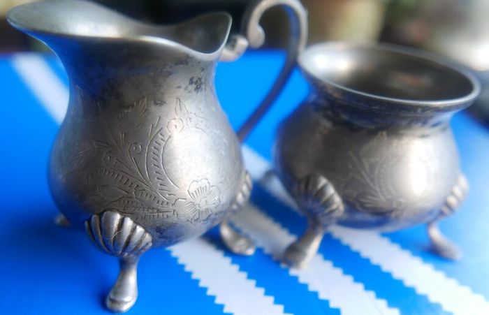 Vintage Silverplate Creamer And Sugar Bowl