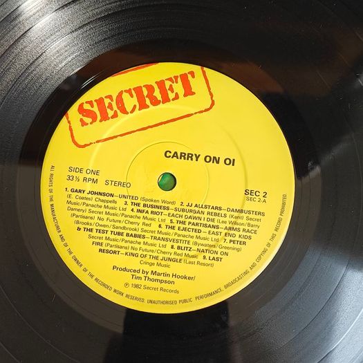 Carry on Oi compilation, orig copy Punk Skinhead Oi