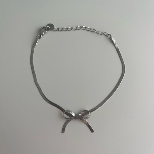 Snake Chain Bow Bracelet - Stainless Steel