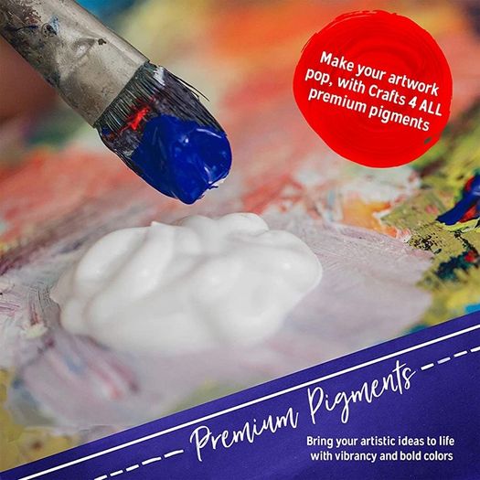 Acrylic Paint Set 60 Paints for Canvas, Wood, Ceramic And Fabric Non-Toxic, Vibrant Pigments for Beginners, Students and Professional Artists  Art Supplies (FREE POSTAGE)