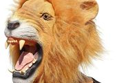 Lion Mask Latex Realistic Animal Full Head Masks for Halloween Costume Party Carnival Cosplay Yellow