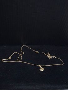 Vintage 18ct Gold Chain with Heart Pendant Hallmarked 42cm