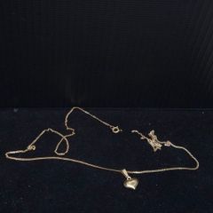 Vintage 18ct Gold Chain with Heart Pendant Hallmarked 42cm