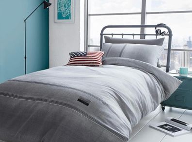 Urban Denim Easy Care Single Duvet Set Grey Multiple Sizes Available (free Postage)