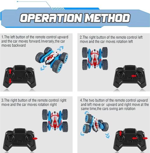 Remote Control Car Toy for Kids, 4WD RC Stunt Car toy, 2.4Ghz Rotating Double Sided Flips 360 Degree RC Car Crawler Truck Vehicle Kids Toy for Boys (MULTIPLE COLOURS AVAILABLE (FREE POSTAGE)
