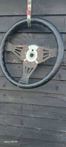 old racing steering wheel