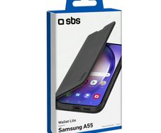 SBS Wallet Smooth Flip Case Black Fits Samsung A55, Samsung A55 5G