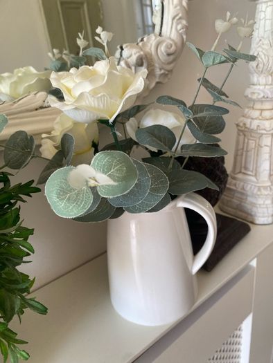 ShabbyChic Vintage Tray with jug filled with flowers