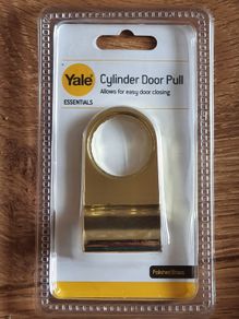 Yale Cylinder Door Pulls. Polished brass