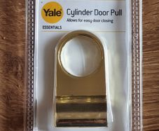 Yale Cylinder Door Pulls. Polished brass
