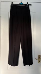 Black H&M Tailored Twill Trousers size uk 4/6 (32)