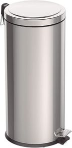 30 Litre Kitchen Indoor Outdoor Rubbish and Waste Bin with Pedal, Metal Stainless Steel, 29.5 cm Diameter x 65.5 cm Height, 94538130