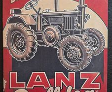 Lanz tractors , vintage style metal sign .