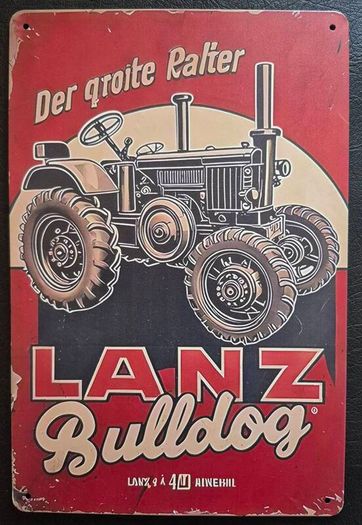 Lanz tractors , vintage style metal sign .