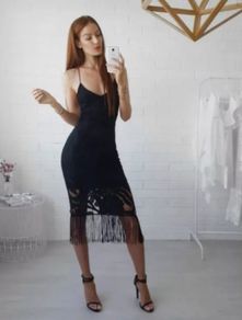 NEW Lace midi spaghetti strapped black party dress  size 10 to 12
