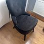 Black Fabric Armchair Image 3