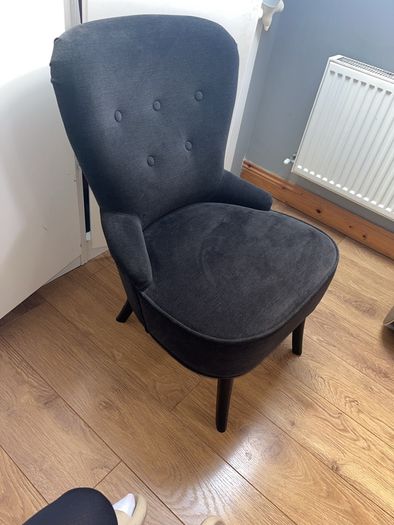 Black Fabric Armchair