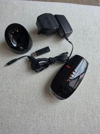 Logitech Mx Air Rechargeable Wireless Gyroscopic Mouse Set Charger Dongle Dock