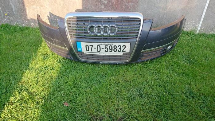 Audi a6 c6 front bumper fog grills lamps spotlights middle grill  wings mirrors sline suspension parts breaking 2.0tdi a4 a6