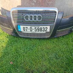 Audi a6 c6 front bumper fog grills lamps spotlights middle grill  wings mirrors sline suspension parts breaking 2.0tdi a4 a6