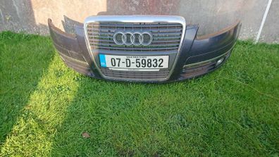 Audi a6 c6 front bumper fog grills lamps spotlights middle grill  wings mirrors sline suspension parts breaking 2.0tdi a4 a6
