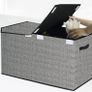 Kids Toy Box Storage Large, Black Foldable Chest for Girls Plush Toys, Fabric Basket Organiser Bins with Lids and Handles for Bedroom, Nursery, Clothes, Blankets, Children (FREE POSTAGE) Image 6