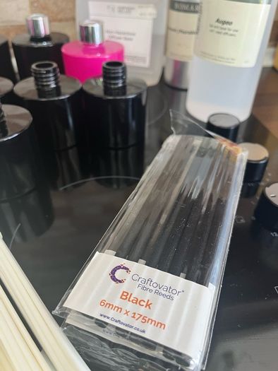2 large pink  2 large black  5 small black  Reeds  Dowanol x2 1 unopened  Augeo Non hazardous diffuser base  Benzoin oil