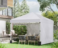 Pop Up Gazebo 3 x 3 (M) with 2 Sidewalls, Leg Weight Bags