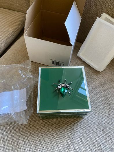 Brand New Green Jeweled Box Storage