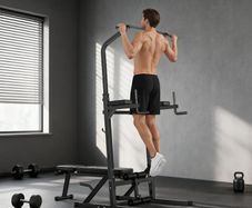 Multifunction Power Tower with Adjustable Weight Bench