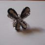 Smoky quartz & topaz silver Butterfly ring Image 5