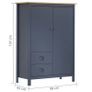 _2-Door Wardrobe Hill Range Grey 99x45x137 cm Solid Pine Wood Image 4
